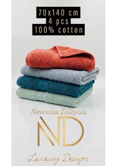 Nevresim Dünyası 70x140 4'lü Havlu Prime 6 Çok Renkli