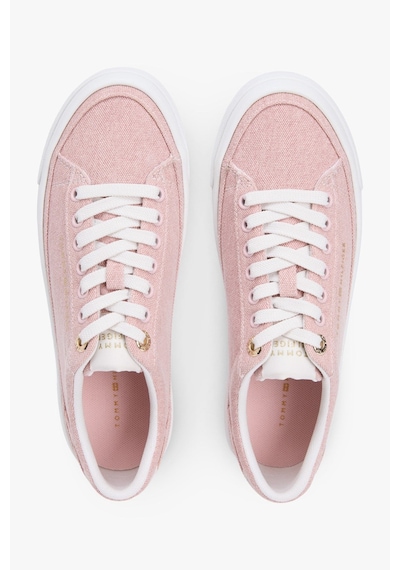 Tommy Hilfiger Th Foxing Platform Washed Canvas Pembe Kadın Sneaker-16270