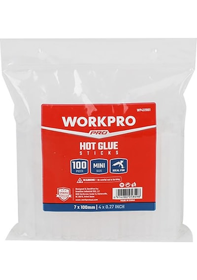 Workpro Wp432001 7x100mm Sıcak Silikon Tabancası İçin 100 Adet Şeffaf Yedek Silikon/mum