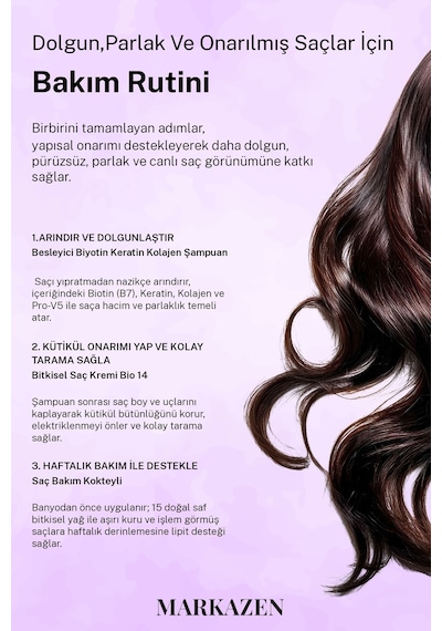 Markazen Besleyici Biotin Keratin Kolajen Şampuan 350 ML