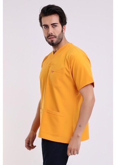 Zarf Yaka Erkek Tek Üst - 09 Hardal-6349