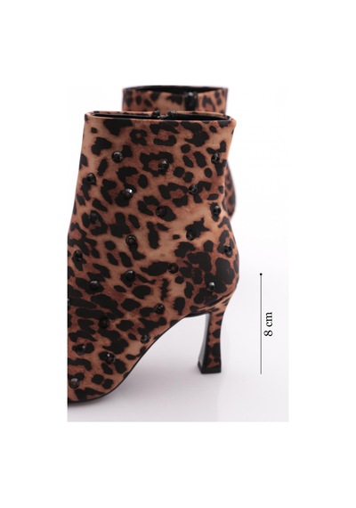 Dgn 8794 Kadin Zimbali Topuklu Bot Leopar