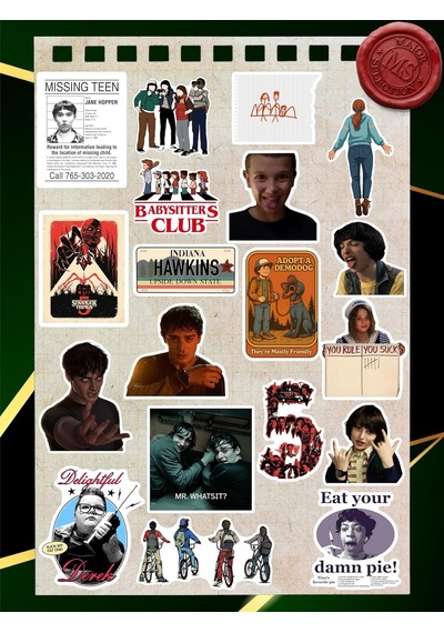 Stranger Things Uyumlu Sticker Seti 19 Adet 3 5 Cm Suya Dayanıklı Laptop, Telefon, Ajanda Ve Termos Stickerları
