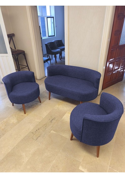 Azra Mobilya Sydney Çay Seti Koltuk Takımı Keten Kumaş 2+1+1 Ceviz Ayak Modern Salon & Ofis Takımı Krem Mavi Azra Mobilya Sydney Çay Seti Koltuk Takımı Keten Kumaş 2+1+1 Ceviz Ayak Modern Salon & Ofis Takımı Krem Mavi