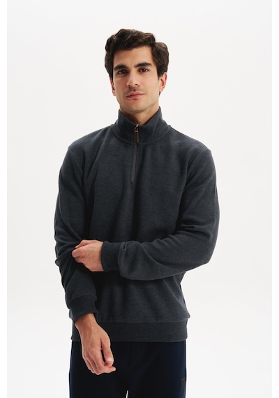 AR-MA Arma Erkek Pamuk Polyester Karışımlı Selanik Kumaş Yarım Fermuar Dik Yaka Sweatshirt Kazak K30404698002 Gri AR-MA Arma Erkek Pamuk Polyester Karışımlı Selanik Kumaş Yarım Fermuar Dik Yaka Sweatshirt Kazak K30404698002 Gri