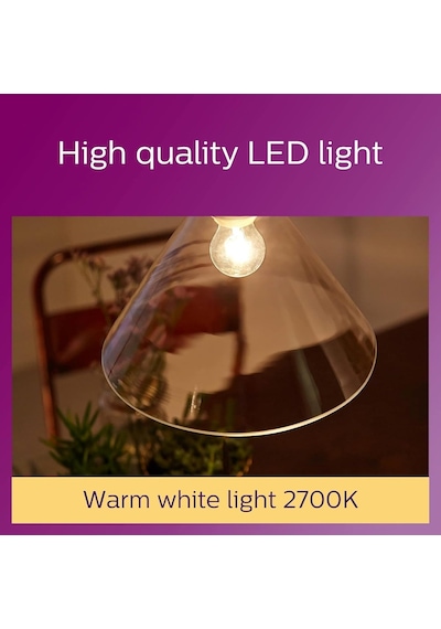 Philips Led Classic 75w A60 Filament Ampul, 2700 Sarı Işık, E27 Normal Duy, Dim Edilmez Diğer