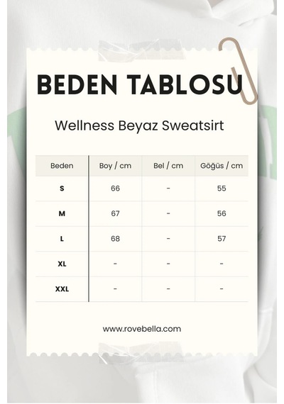 Rovebella Benessere Wellness Oversize Sweatshirt Beyaz