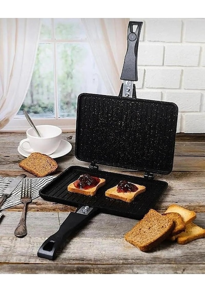 Oms 3773 Döküm Ocak Üstü Tost Makinesi 23x17cm
