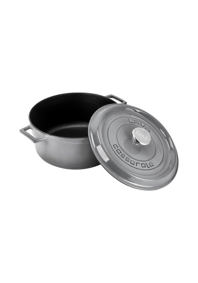 Lava Metal Premium Serisi - Döküm Yuvarlak Tencere, 28 Cm, Majolik Gri Genel