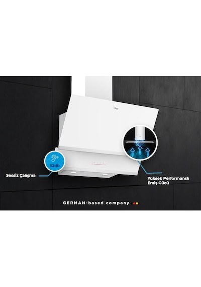 Tommatech TDE6001WG Duvar Tipi Davlumbaz  60 Cm