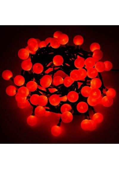 5 M 28 Led Kırmızı Işık Siyah Kablo Fişli