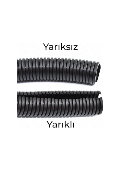 12mm Yarıksız Spiral Boru Kablo Izolasyon Hortumu Siyah Esnek