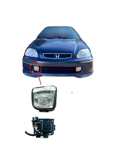 Honda Civic Sis Far Lambası Sağ 1996-1997-1998 Beyaz Ampullu