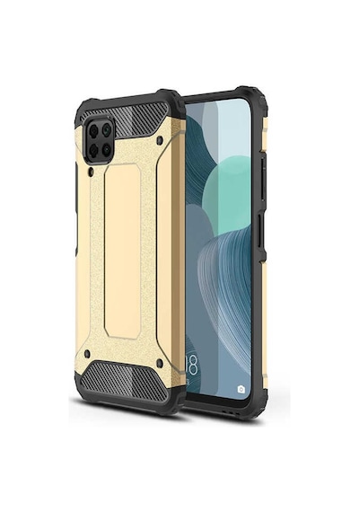 Noktaks - Huawei Uyumlu Huawei P40 Lite - Kılıf Çift Katman Zırh Tank Crash Military Kapak - Siyah