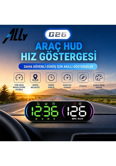 Ally Hud G26 Gps Head Up Display Hud, Dijital Hız Göstergesi