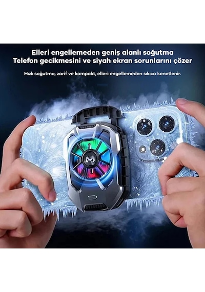 Memo Dla8 Cep Telefon Soğutma Fanı Radyatör Soğutucu Rgb Led Işıklı- 5775