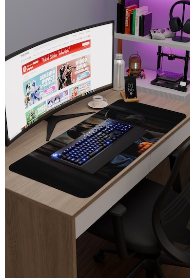 Wednesday V3 90x40 Xxl Gaming Kauçuk Kaymaz Taban Mouse Pad Fare Altlığı