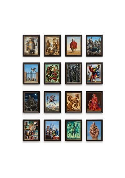 Max Ernst Tabloları 16'lı Sticker Seti Laptop Defter Telefon Etiketi Çok Renkli
