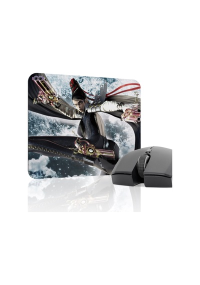 Bayonetta Kaymaz Dikişli Kauçuk Oyuncu Mousepad V1 - 22x18 Gaming Mouse Pad Fare Altlığı