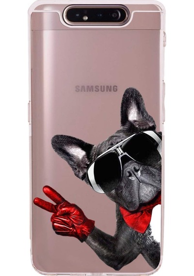 Galaxy A80 İle Uyumlu Köpek 2 Kamera Korumalı Şeffaf Kılıf Şeffaf
