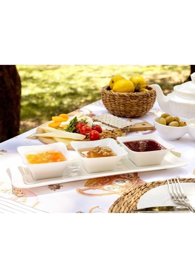 New Petit 4 Parça Sunum Tabağı Açık Gri