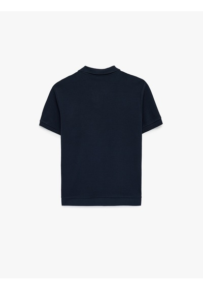 Koton Regular Fit Kısa Kollu Pamuklu Fitilli Polo Yaka Tişört Lacivert 6sam10069mk