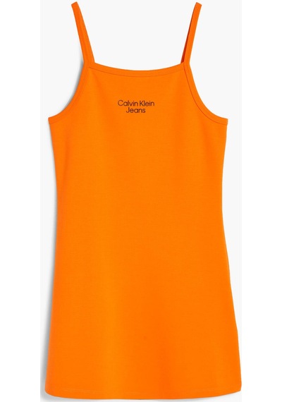 Calvin Klein Stack Logo Punto Str Kadın Turuncu Elbise