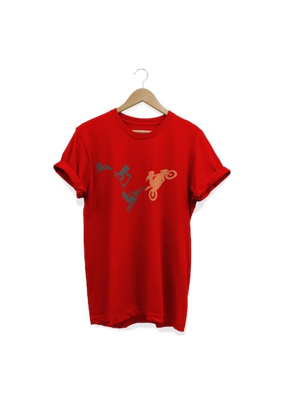 Life Baskılı Kırmızı T-shirt kırmızı