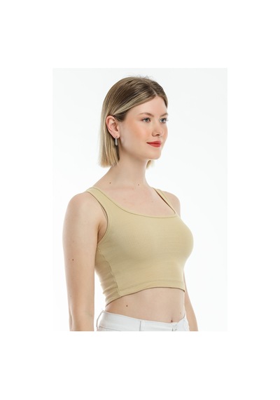 Kadın Crop Örme Atlet-tişort Spr21y19 001
