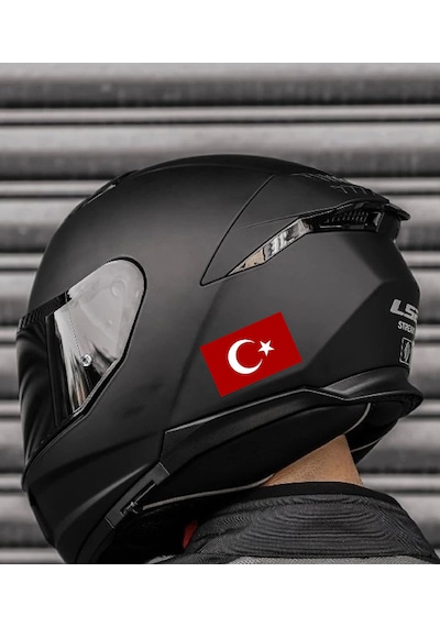 Türk Bayrağı Sticker - 2 Adet Araba Oto Motosiklet Karavan Cam Sticker - 00068 10X6 Cm