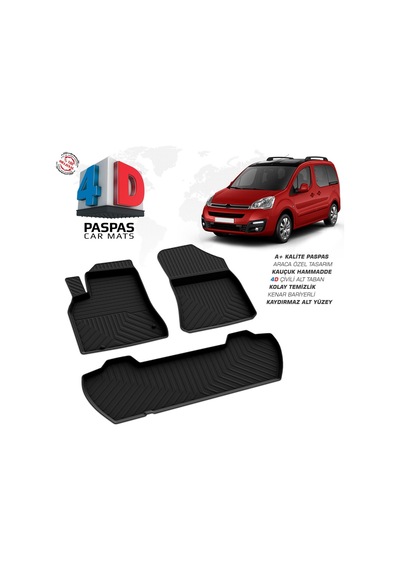 Citroen Berlingo 4d Araca Özel Havuzlu Kauçuk Paspas 2008-2018 110 Hp