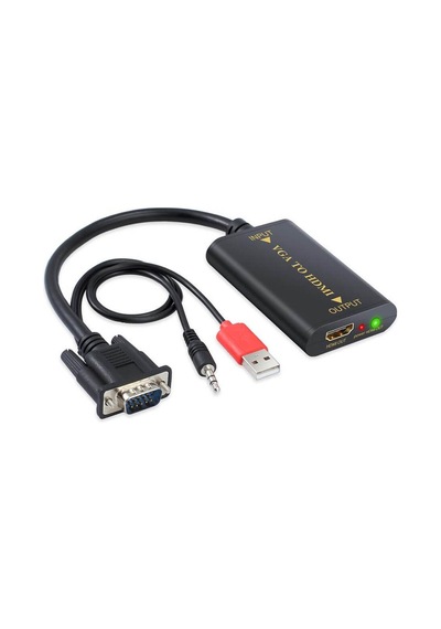 Wozlo Vga To Hdmi Çevirici Dönüştürücü Kablo Görüntü Ve Ses Çevirici - Full Hd 1080p