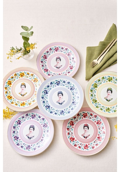 Karaca Frida Kahlo 6 Parça Porselen Pasta Seti 19 Cm
