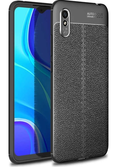 Xiaomi Redmi 9A Kılıf Zore Niss Deri Desenli Silikon Kılıf