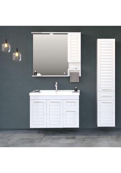 Orka Perge 35 Cm Beyaz Banyo Boy Çamaşır Dolabı Beyaz Orka Perge 35 Cm Beyaz Banyo Boy Çamaşır Dolabı Beyaz