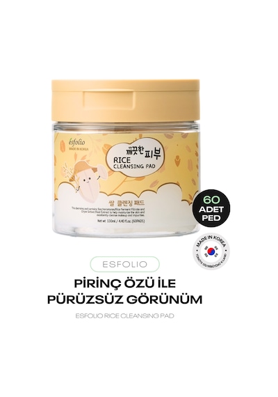 Pirinç Özleri İçeren Ve Pürüzsüz Görünüm Sağlayan Esfolio Rice Cleansing Pad 60'lı