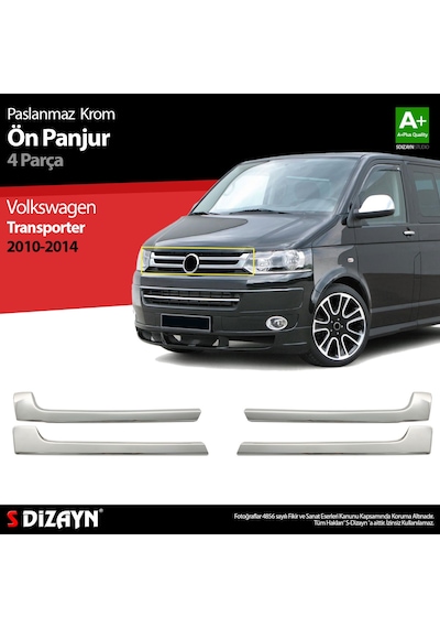 S-Dizayn Vw T5 Transporter Krom Ön Panjur 4 Prç 2010 Üzeri