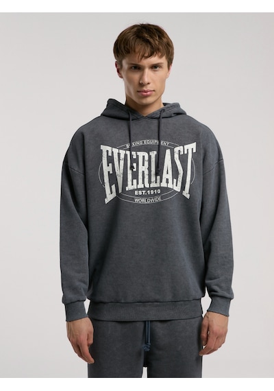 Everlast Authentic Boxing Oversize Antrasit Erkek Kapüşonlu Sweatshirt Antrasit