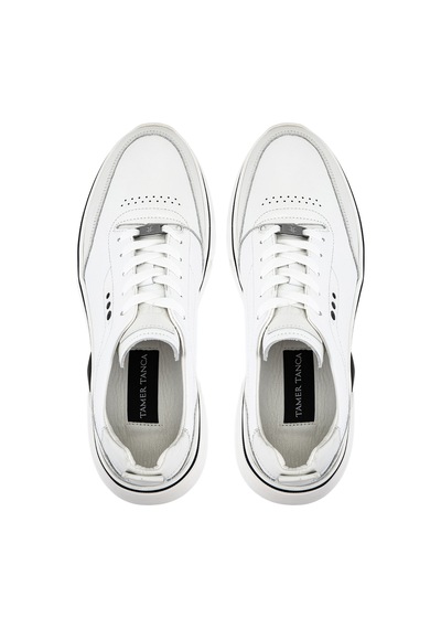 Tamer Tanca Erkek Hakiki Deri Beyaz Sneakers & Spor Ayakkabı 1237 23088 Erk Ayk Sk26-27 Kırık Beyaz