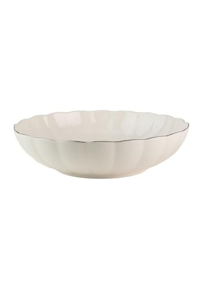 Kütahya Porselen Bone Luz Platin Fileli Bowl Kase 25x6cm 2000ml 2 Li Bnlzf25ks00 Çok Renkli