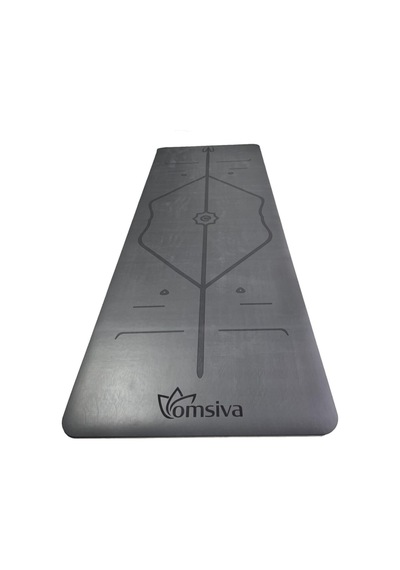 Profesyonel Yoga Matı 5 Mm Pu- Rubber Hiza Serisi Gri Terli Eller De Kaydırmaz Gri