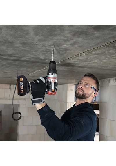 Worx Wx354.4ck 20volt/4.0ah Li-ion Çift Akülü Kömürsüz Profesyonel Şarjlı Darbeli Matkap + Da980045