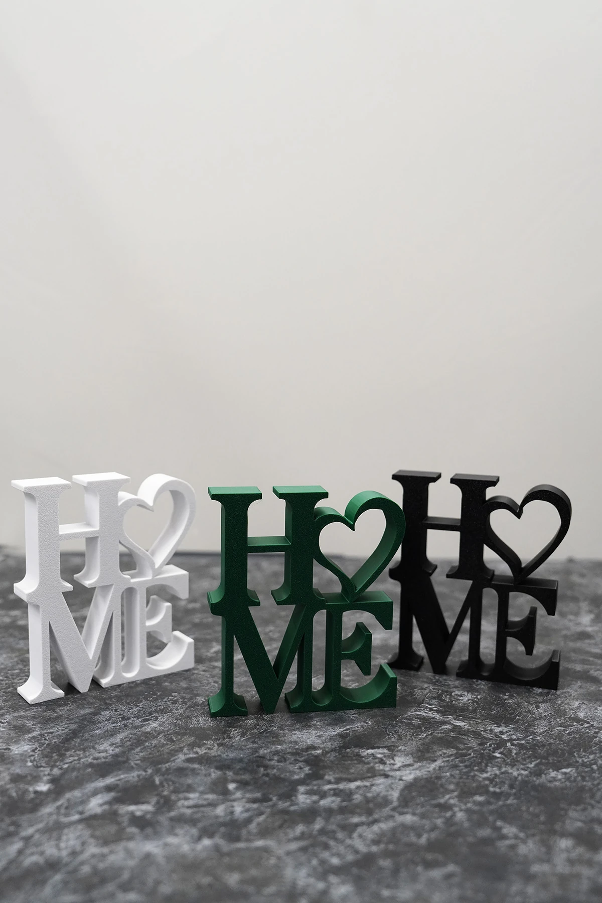 Dekoratif "home" Yazılı Kalp Detaylı Obje 16 Cm Siyah