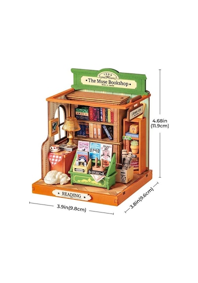 Rolife Ds040 Kitabevi The Muse Bookshop Dıy Minyatür Maket Model Seti Mini Dollhouse 3d Model Kit Detaylı Dekoratif Hobi Seti 3d Puzzle Tiny House
