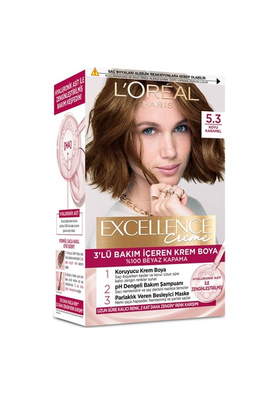 Excellence Creme 5.3 Koyu Karamel Saç Boyası - 3 Adet Tarı