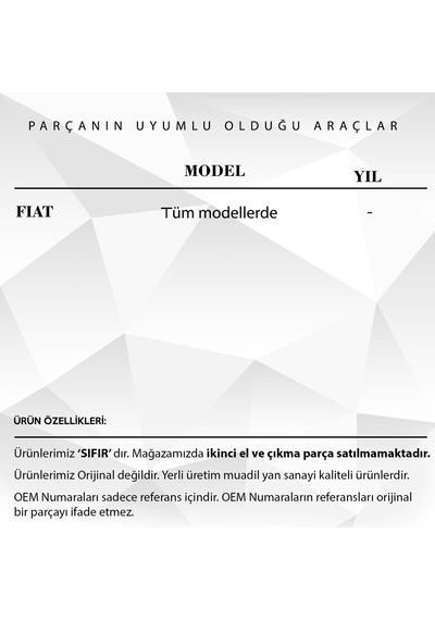 Fiat Yakıt Deposu İçin Kapak Kilit Plastik Parçası