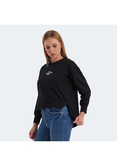 Slazenger VITAL Oversize Kadın Oversıze Siyah Sweatshirt