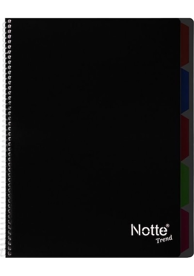 Notte Trend Plastik Kapak A4 40 Yaprak Çizgili Spiralli Defter