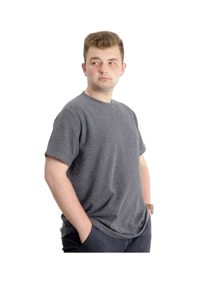 Mode Xl Büyük Beden Erkek T-shirt Bisiklet Yaka Waffle 20033 Siyah Siyah