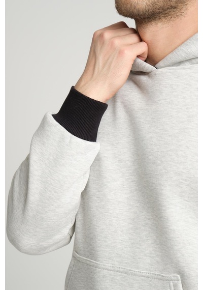 Alexandergardi Alexandergardı Kangru Cepli Kapişonlu Sweatshirt E23-00176 Gri
